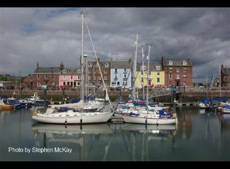 Arbroath. Looking NNW across the marina with the lock gate behind you over your right shoulder