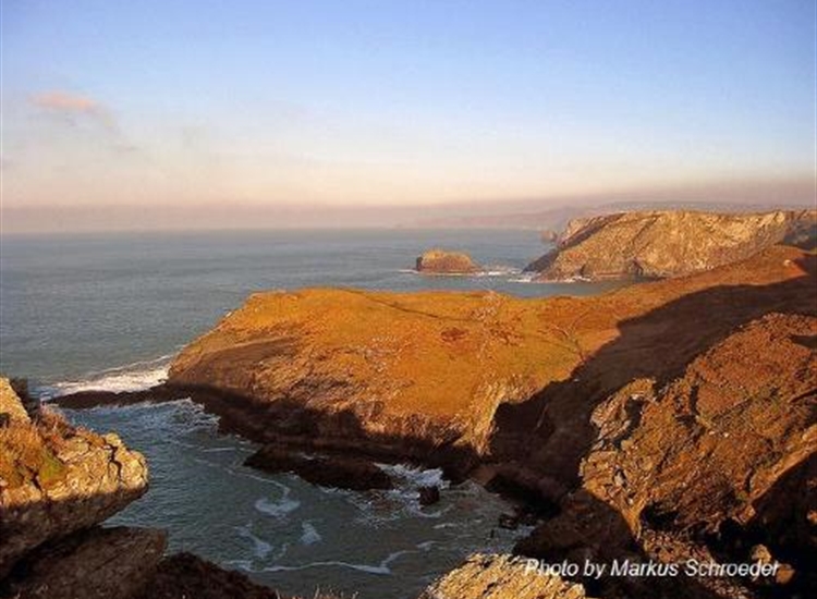 Looking North from Tintagel Head. The Sisters centre with Short Island beyond
