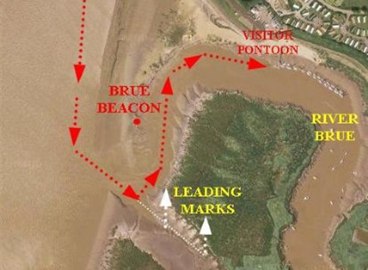 Aerial shot, showing approach line for River Brue