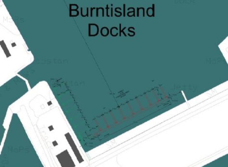 New pontoons in Burntisland shown in red