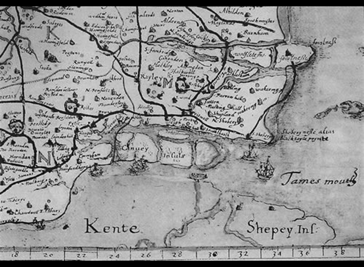Map of South Essex 1594 John Norden
