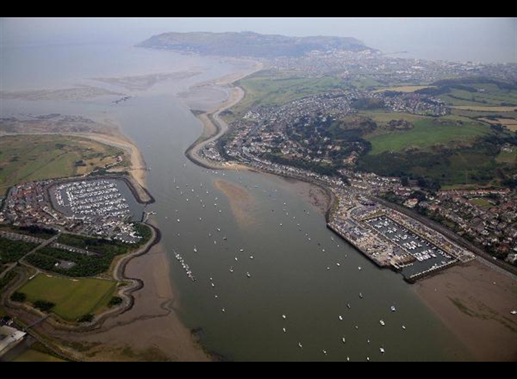 Conwy Marina to the West and Deganwy to the East