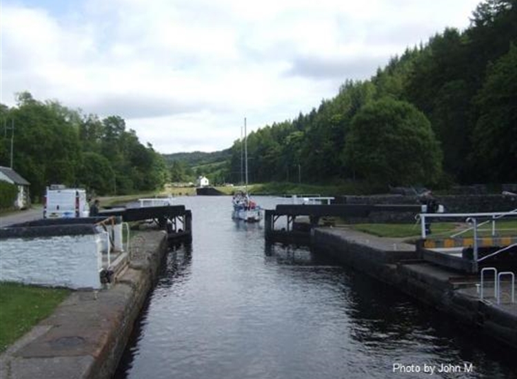 8. Crinan Canal. Lock 11 looking East towards Lock 10