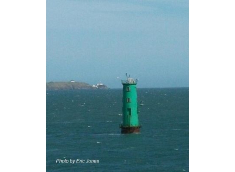 Dublin. North Bull Light near top of flood. Baily of Howth far background
