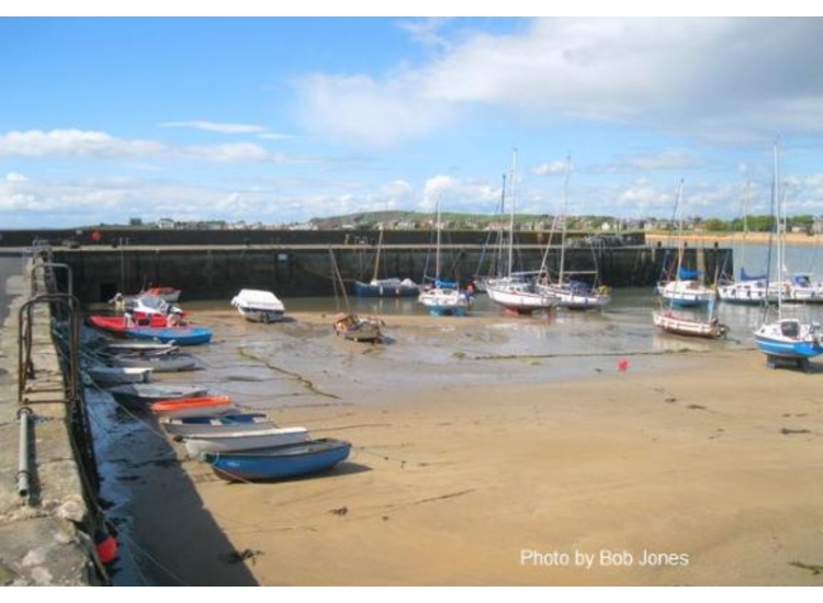 Elie Harbour. Visitors Berth in corner parallel to near wall