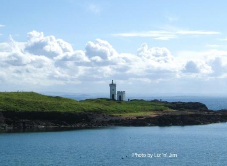 Light House on Elie Ness taken from the harbour but prominent from sea as well