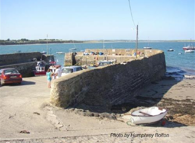 Fethard Harbour and slip with moorings outside