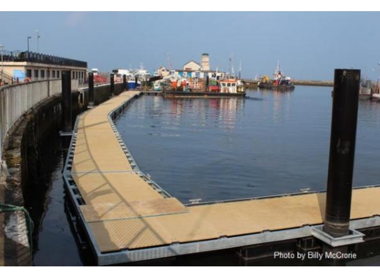 Pontoon prior to installation of the fingers