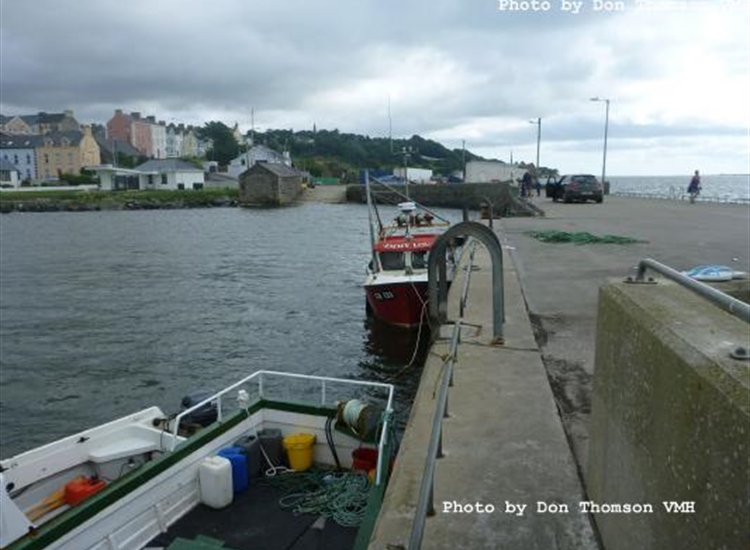 Inside Moville Pier looking towards the slip