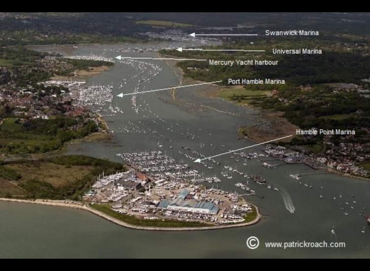 Hamble looking up river as far as Swanwick Marina