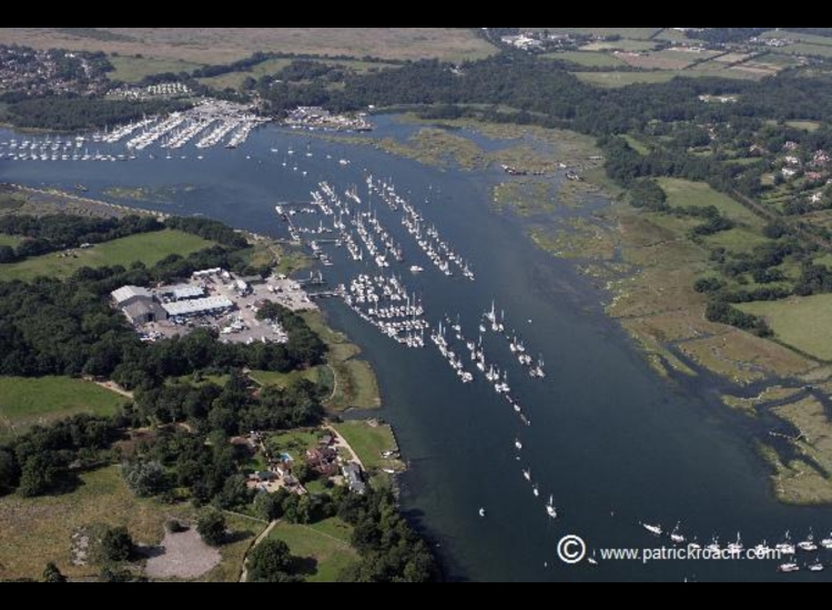 Universal Marina looking downstream towards Mercury yacht Harbour