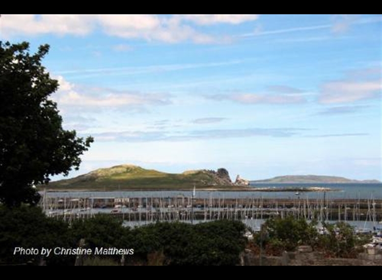 Ireland's Eye with Lambay Island in b'ground and Howth Marina in f'ground