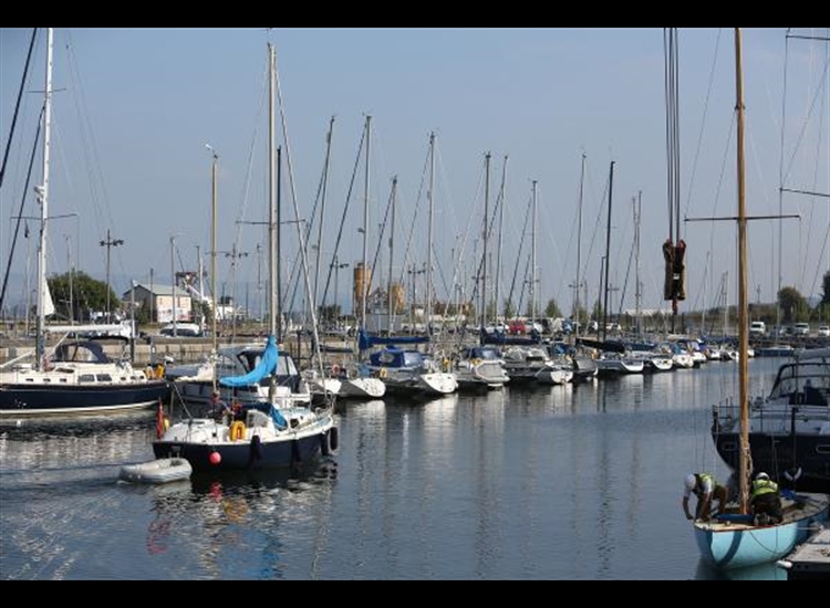 Looking along the marina to the NE