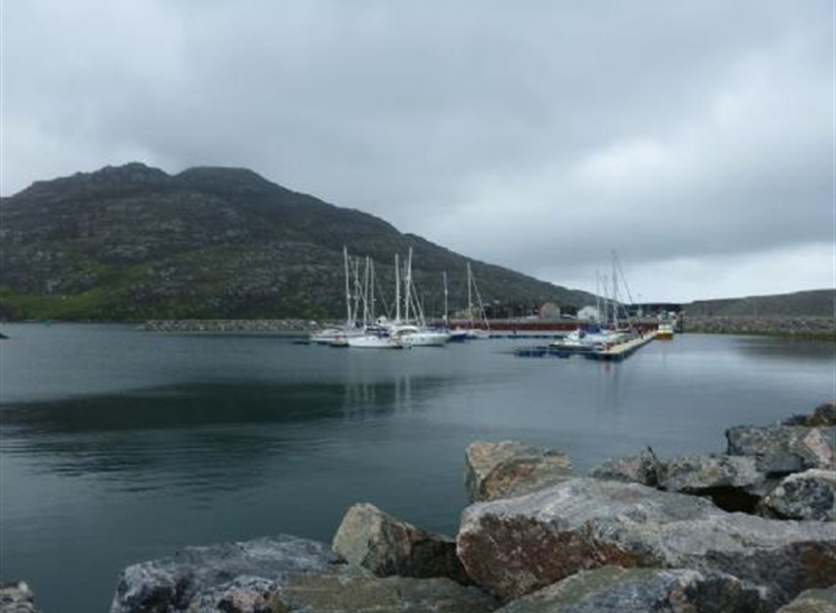 Loch  Boisdale marina from wsw