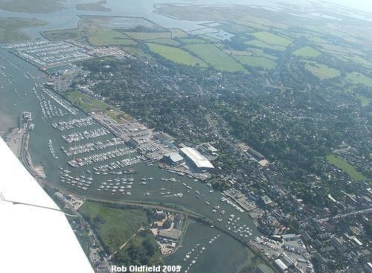 Aerial Shot of Lymington Looking South