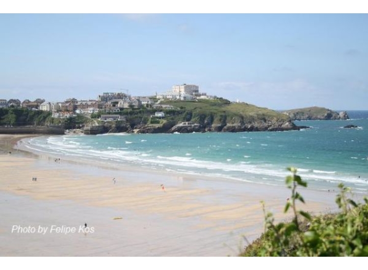 Newquay Bay. Harbour entrance centre left