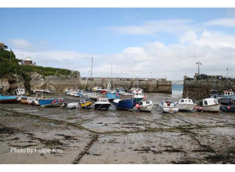 Newquay Harbour. Note the mooring chains & warps