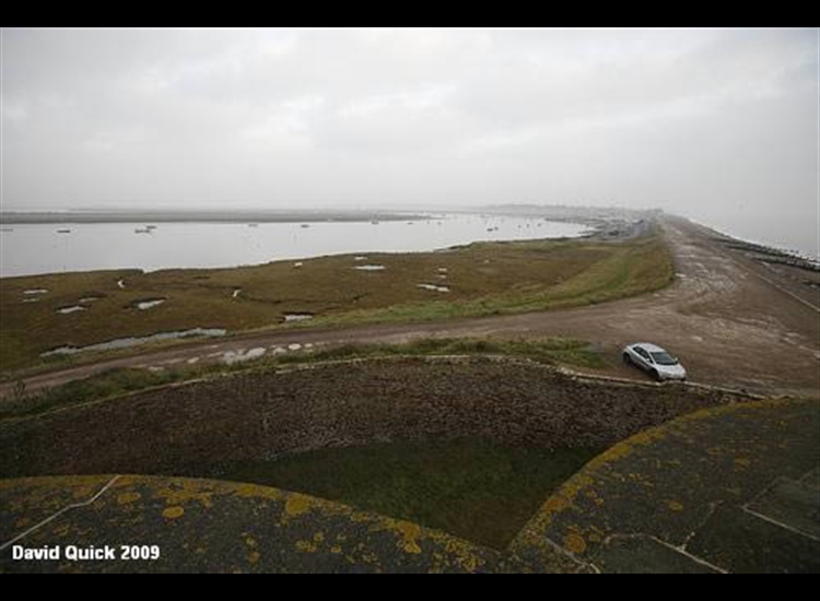 The thin spit of land between the Alde and the sea
