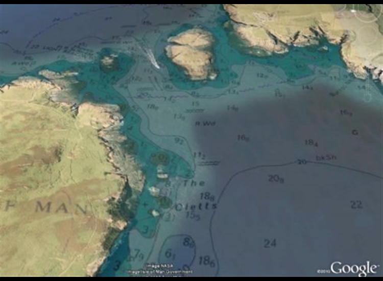 Vischart shot of Calf Sound from the South