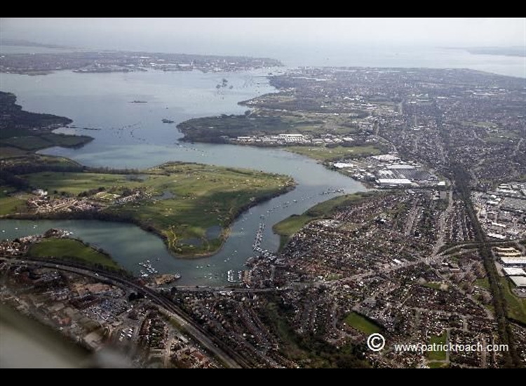 Looking SE across Fareham towards Portsmouth