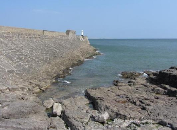 Porthcawl South pier from the outside