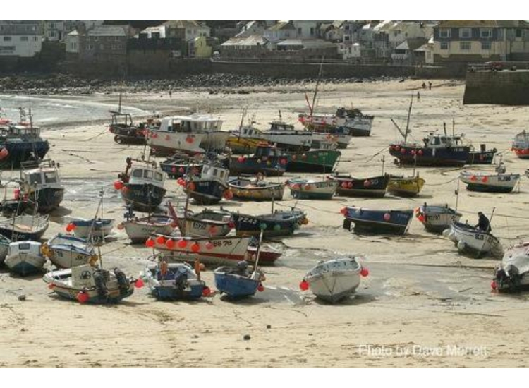 St Ives harbour at Low Water looking from the HM's Office