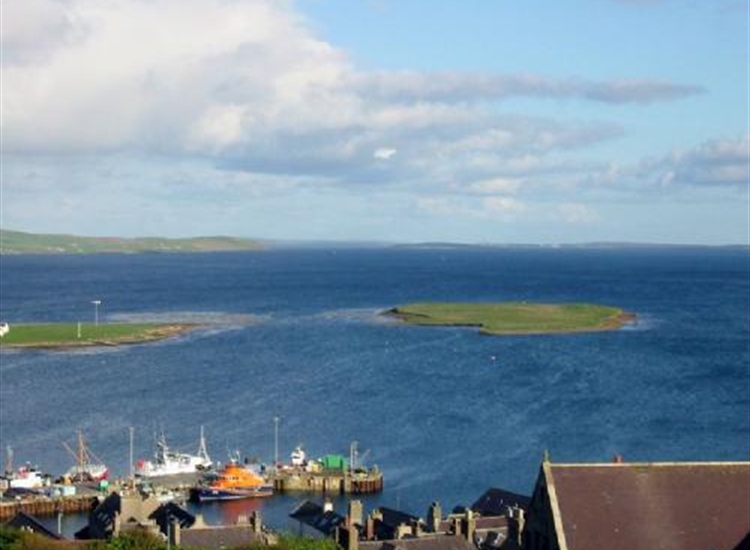 Stromness Harbour looking ESE down Scapa Flow