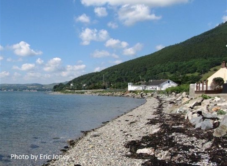 Carlingford Lough Yacht Club looking North along the beach
