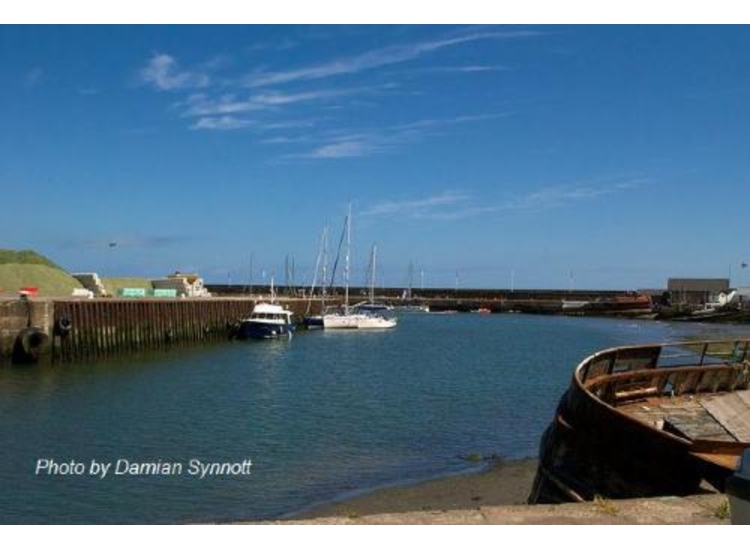 Wicklow Harbour looking down river towards outer harbour.