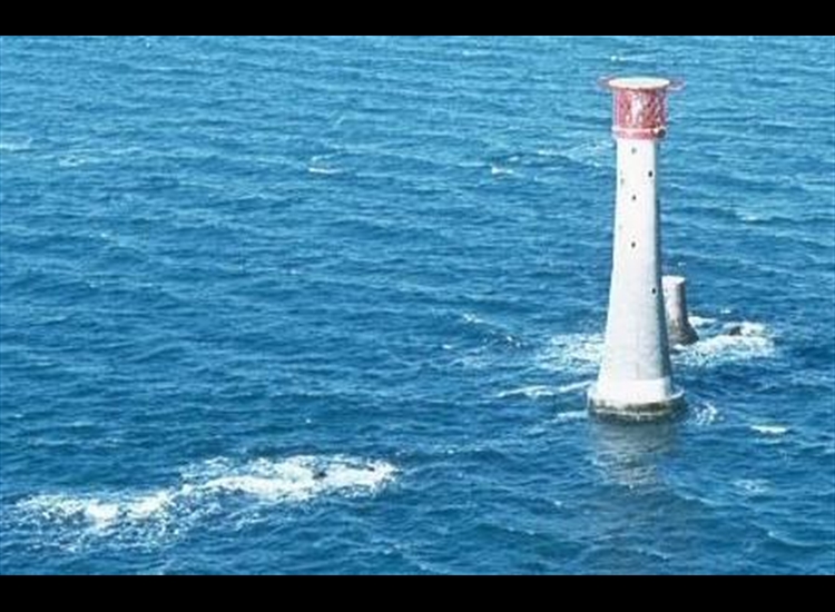 Eddystone Lighthouse, marks dangerous rocky shoals, off Plymouth
