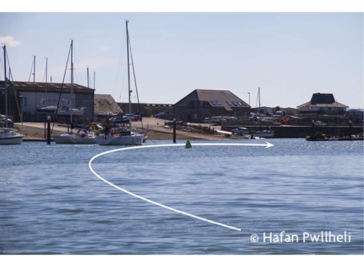 4. Pick out the starboard mark near the boat yards