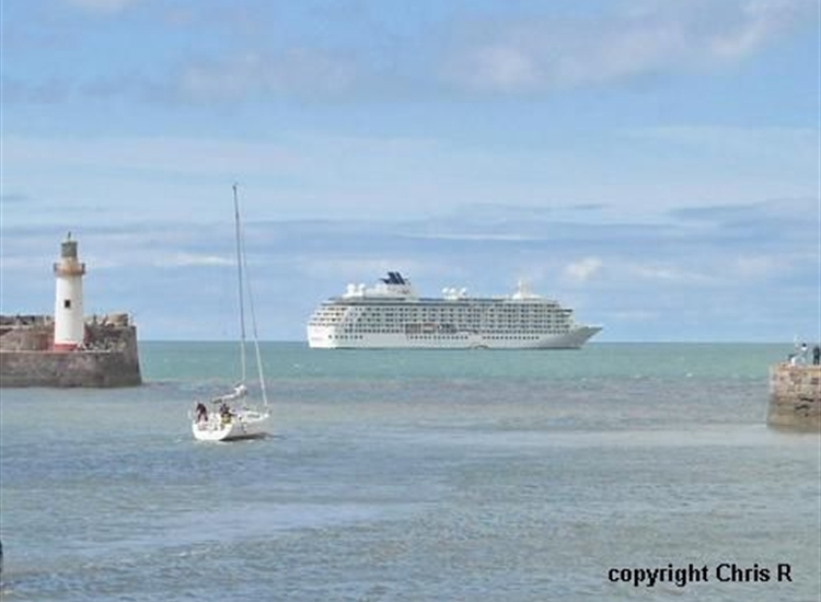 The World, huge cruise liner anchored off Whitehaven August 2010